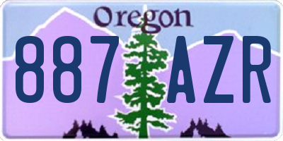OR license plate 887AZR