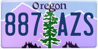 OR license plate 887AZS