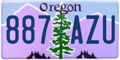 OR license plate 887AZU