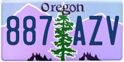 OR license plate 887AZV