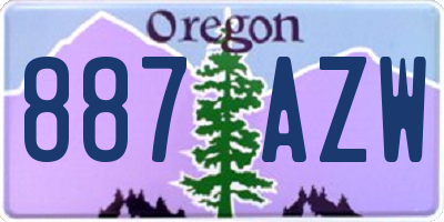 OR license plate 887AZW