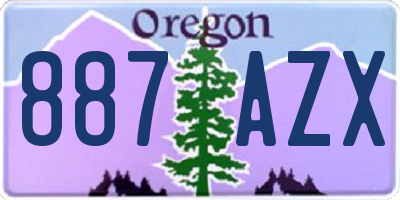 OR license plate 887AZX