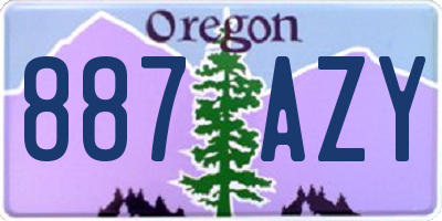 OR license plate 887AZY
