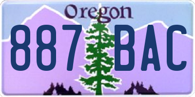 OR license plate 887BAC