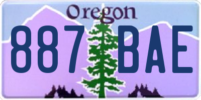 OR license plate 887BAE