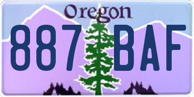 OR license plate 887BAF