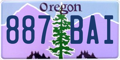 OR license plate 887BAI