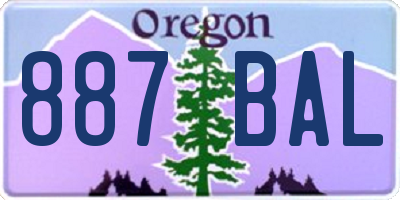 OR license plate 887BAL
