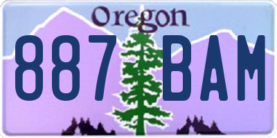 OR license plate 887BAM