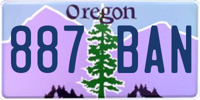 OR license plate 887BAN