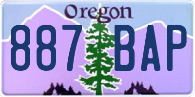 OR license plate 887BAP