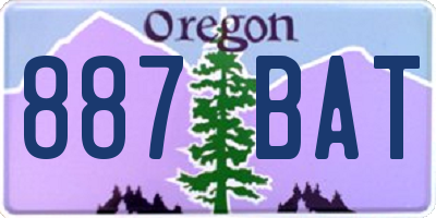 OR license plate 887BAT