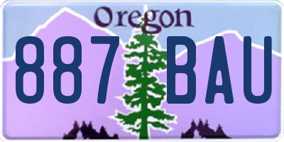 OR license plate 887BAU