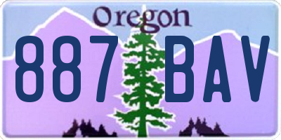 OR license plate 887BAV
