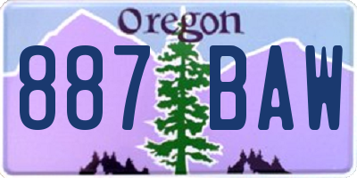 OR license plate 887BAW