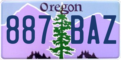 OR license plate 887BAZ