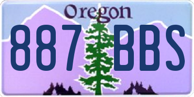 OR license plate 887BBS