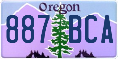 OR license plate 887BCA