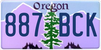 OR license plate 887BCK