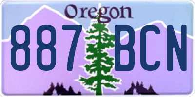 OR license plate 887BCN