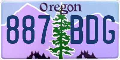 OR license plate 887BDG