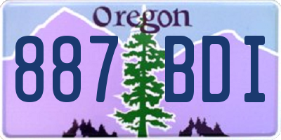 OR license plate 887BDI