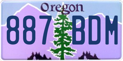 OR license plate 887BDM