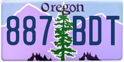 OR license plate 887BDT