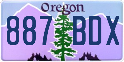 OR license plate 887BDX