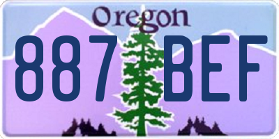 OR license plate 887BEF