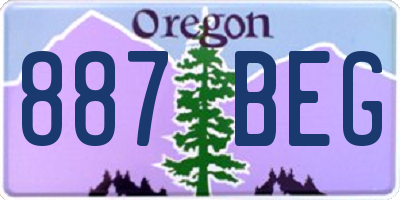 OR license plate 887BEG