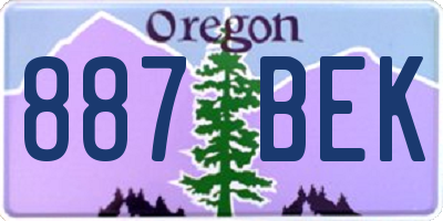 OR license plate 887BEK