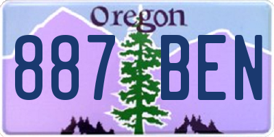 OR license plate 887BEN