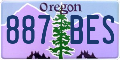 OR license plate 887BES