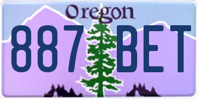 OR license plate 887BET