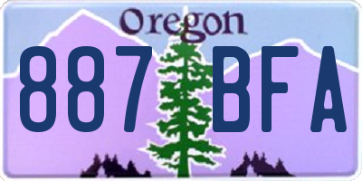 OR license plate 887BFA