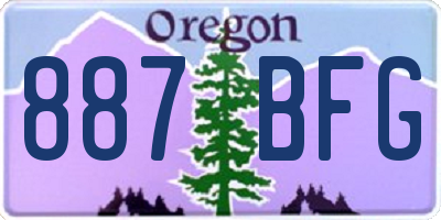 OR license plate 887BFG