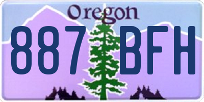 OR license plate 887BFH