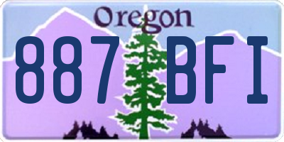 OR license plate 887BFI