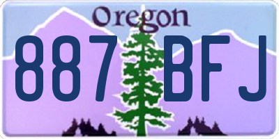 OR license plate 887BFJ