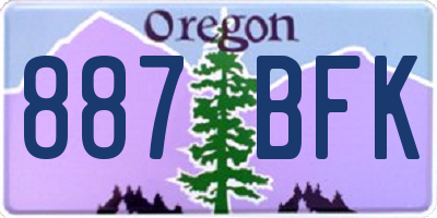 OR license plate 887BFK