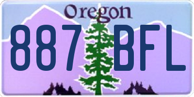 OR license plate 887BFL