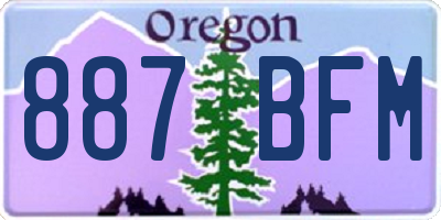 OR license plate 887BFM