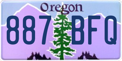 OR license plate 887BFQ