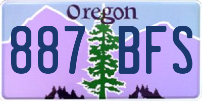 OR license plate 887BFS