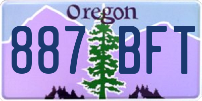 OR license plate 887BFT