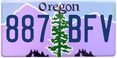 OR license plate 887BFV