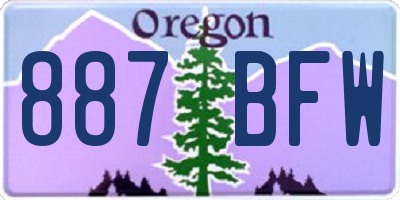 OR license plate 887BFW