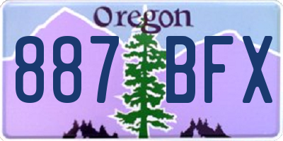 OR license plate 887BFX