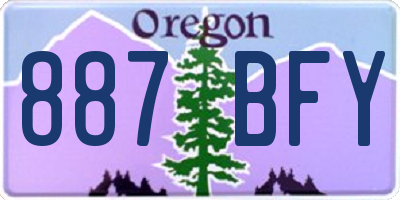 OR license plate 887BFY